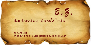 Bartovicz Zakária névjegykártya